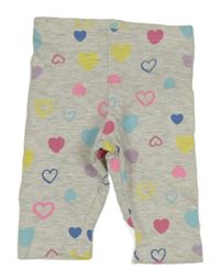 Světlešedé melírované crop legíny se srdíčky Primark