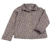 Nové - Starofialovo-bílá květovaná propínací zateplená mikina Tchibo