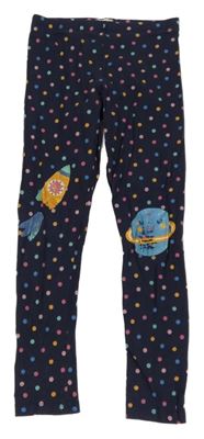 Tmavomodro-barevné puntíkaté legíny s raketou a planetou F&F