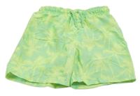 Světlezeleno-žluté plážové kraťasy s palmami H&M