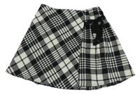 Černo-smetanová kostkovaná vlněná sukně George