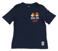 Tmavomodré tričko se zvířátky a nápisy C&A