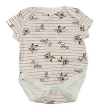 Bílo-růžové pruhované body s Minnie a Daisy Primark
