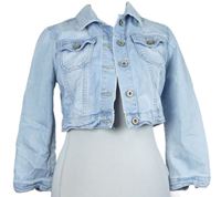 Dámská světlemodrá riflová crop bunda Topshop 
