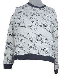 Dámská bílo-šedá vzorovaná crop mikina Topshop 