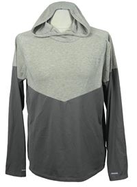 Pánská béžovo-hnědá bežecká funkční mikina s kapucí Nike 
