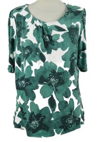 Dámské zeleno-bílé květované tričko zn. Next 