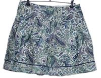 Dámská tmavomodro-bílo-fialová vzorovaná plátěná sukně Papaya 