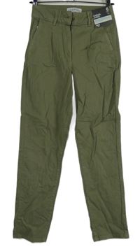 Nové - Dámské khaki chino plátěné kalhoty Primark 
