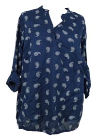 Dámská tmavomodrá vzorovaná halenka 