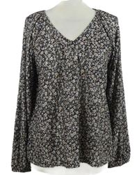 Dámská černo-růžová kytičkovaná plisovaná halenka Papaya 