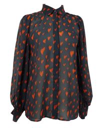 Dámská tmavošedo-červená srdíčkovaná šifonová halenka Jake´s 