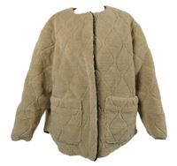 Dámská béžová kožešinová/šusťáková zateplená bunda Boohoo 