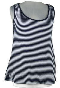 Dámský tmavomodro-bílý pruhovaný top TU 
