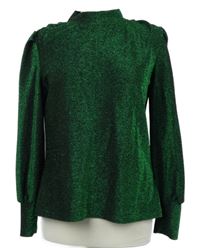 Dámská zelená třpytivá halenka s rolákem Gallery