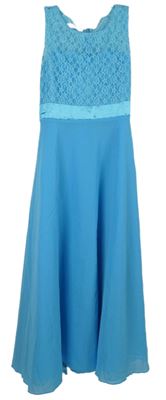 Dámské modré šifonovo/krajkové koktejlové midi šaty Eifiel 