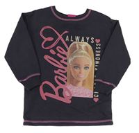 Tmavošedá mikina s Barbie 
