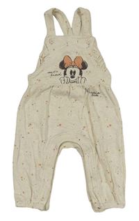 Světlebéžové laclové tepláky s hvězdičkami a Minnie Disney