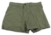 Khaki riflové kraťasy H&M