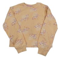 Meruňková crop mikina s jednorožci Dunnes