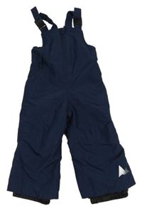 Tmavomodré šusťákové laclové oteplovačky Lupilu