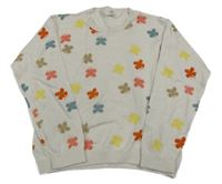 Světlerůžový svetr s motýlky H&M