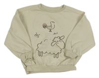 Světlebéžová overisze mikina se zvířátky George