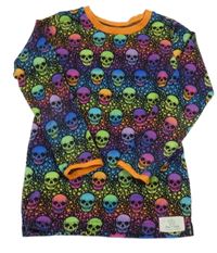 Černo-barevné triko s hvězdičkami a lebkami 