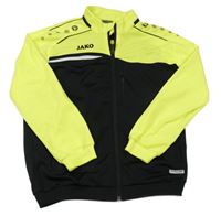 Neonově žluto-černá sportovní propínací mikina jako