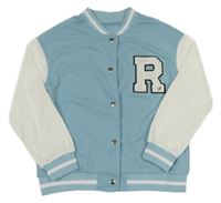 Modro-bílá baseballová mikina s písmenem 