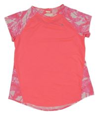 Neonově růžovo-vzorované sportovní tričko Domyos