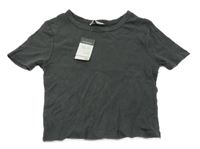 Nové - šedé žebrované crop tričko Primark