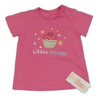 Nové - Růžové tričko s cupcakem
