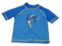 Modré UV tričko s dinosaurem Alive