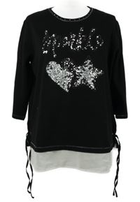 Dámská černá tunika s flitry a šifonem C&A