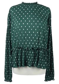 Dámská tmavozelená skládaná halenka se srdíčky H&M