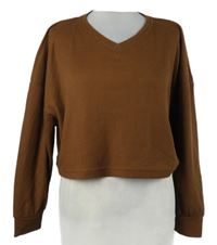 Dámská hnědá vzorovaná crop oversiez mikina Dazy 