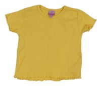 Hořčicové tričko s volánky Tik&Tak