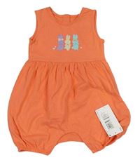 Oranžový letní overal s králíčky M&S