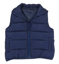 Tmavomodrá šusťáková zateplená vesta Dunnes stores