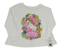 Bílé triko s jednorožcem a květy Dunnes Stores