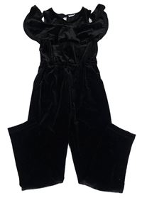 Černý sametový kalhotový overal F&F