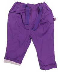 Fialové plátěné podšité kalhoty Ergee