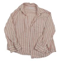 Světlerůžovo-bílá pruhovaná košile Zara