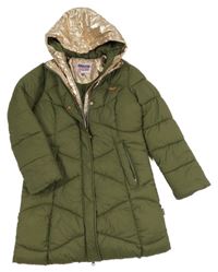 Khaki šusťákový zimní kabát s kapucí Vingino
