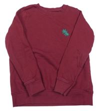 Vínová mikina s listem 