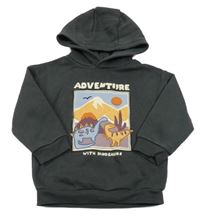 Tmavošedá mikina s obrázkem a kapucí Matalan