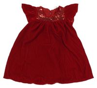 Červené sametové šaty s flitry H&M