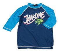 Tmavomodro-modré UV triko s nápisem M&Co.