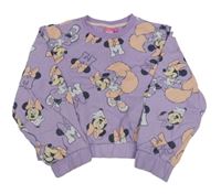 Lila crop mikina s Minnie Disney